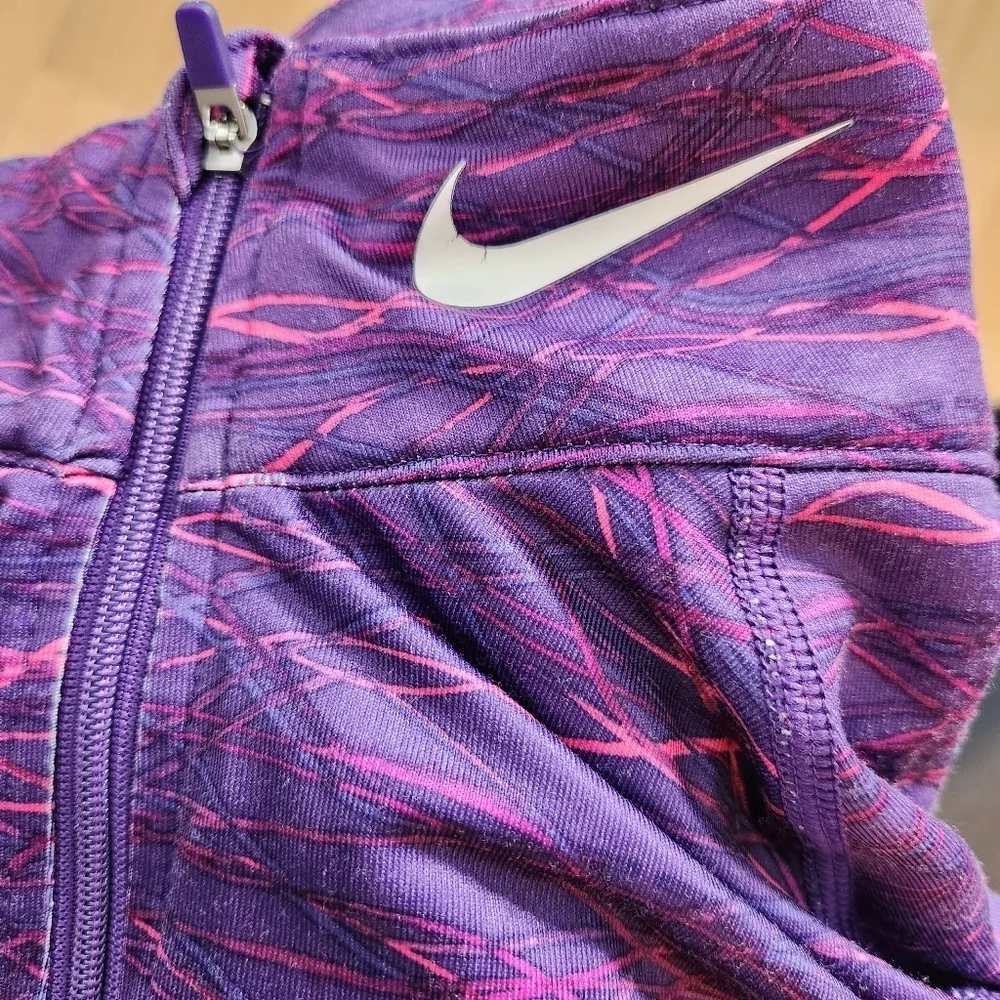 Nike pro combat purple fitted Dry-fit 1/2 zip up track jacket. Size medium